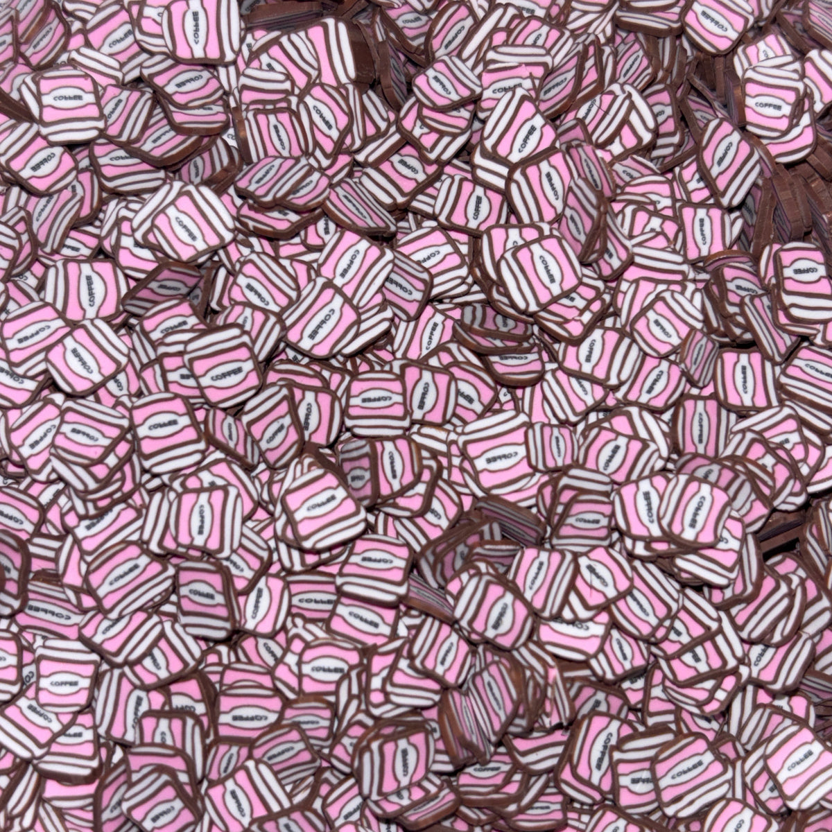 Pink Coffee Cup Polymer Clay Slices