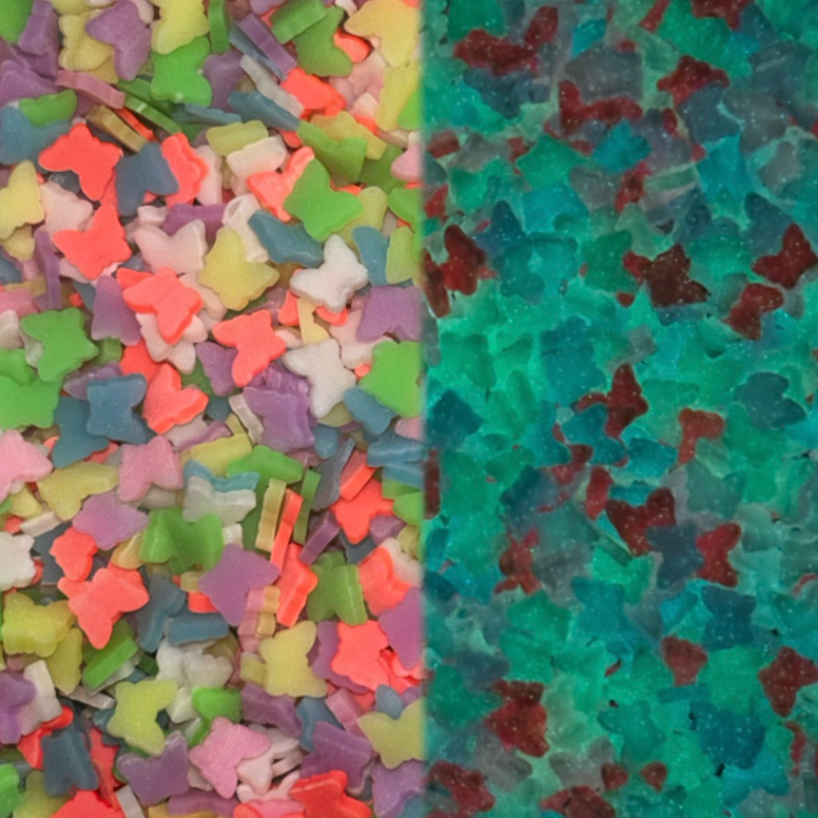 Glow Butterfly Shaped Glitter/Clay