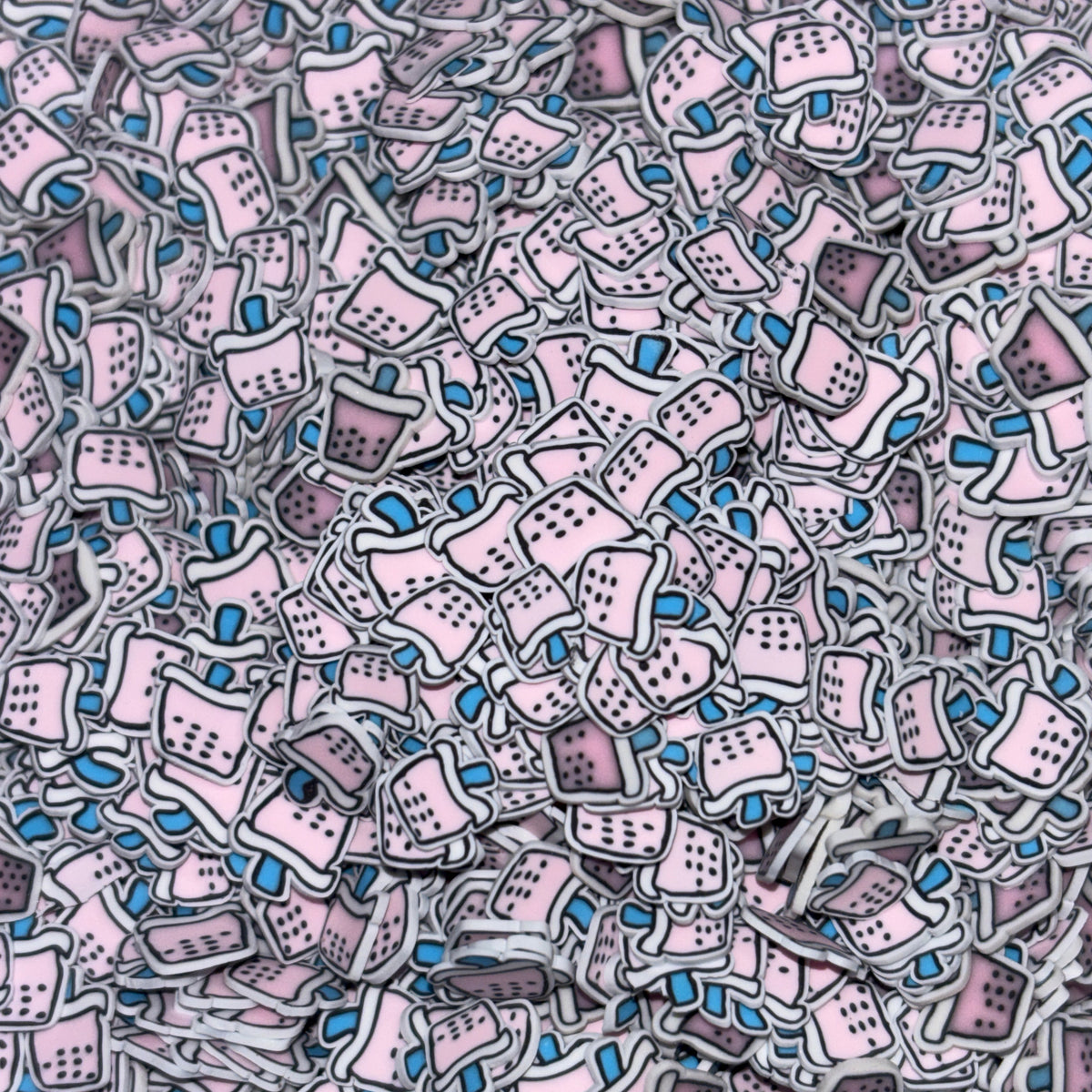Pink Bubble Tea Polymer Clay Slices