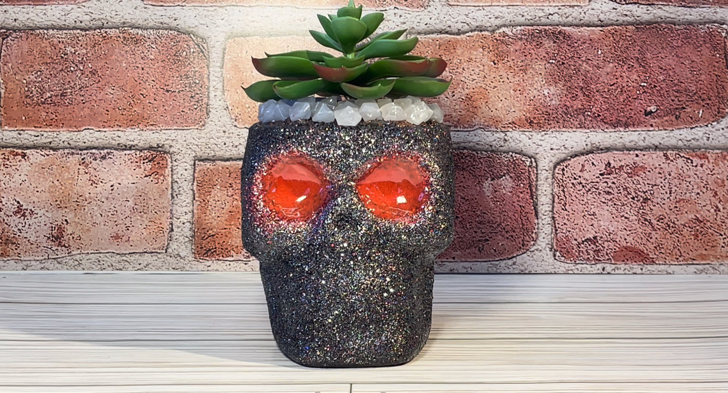 Glow in the dark Skull Artificial Succulents