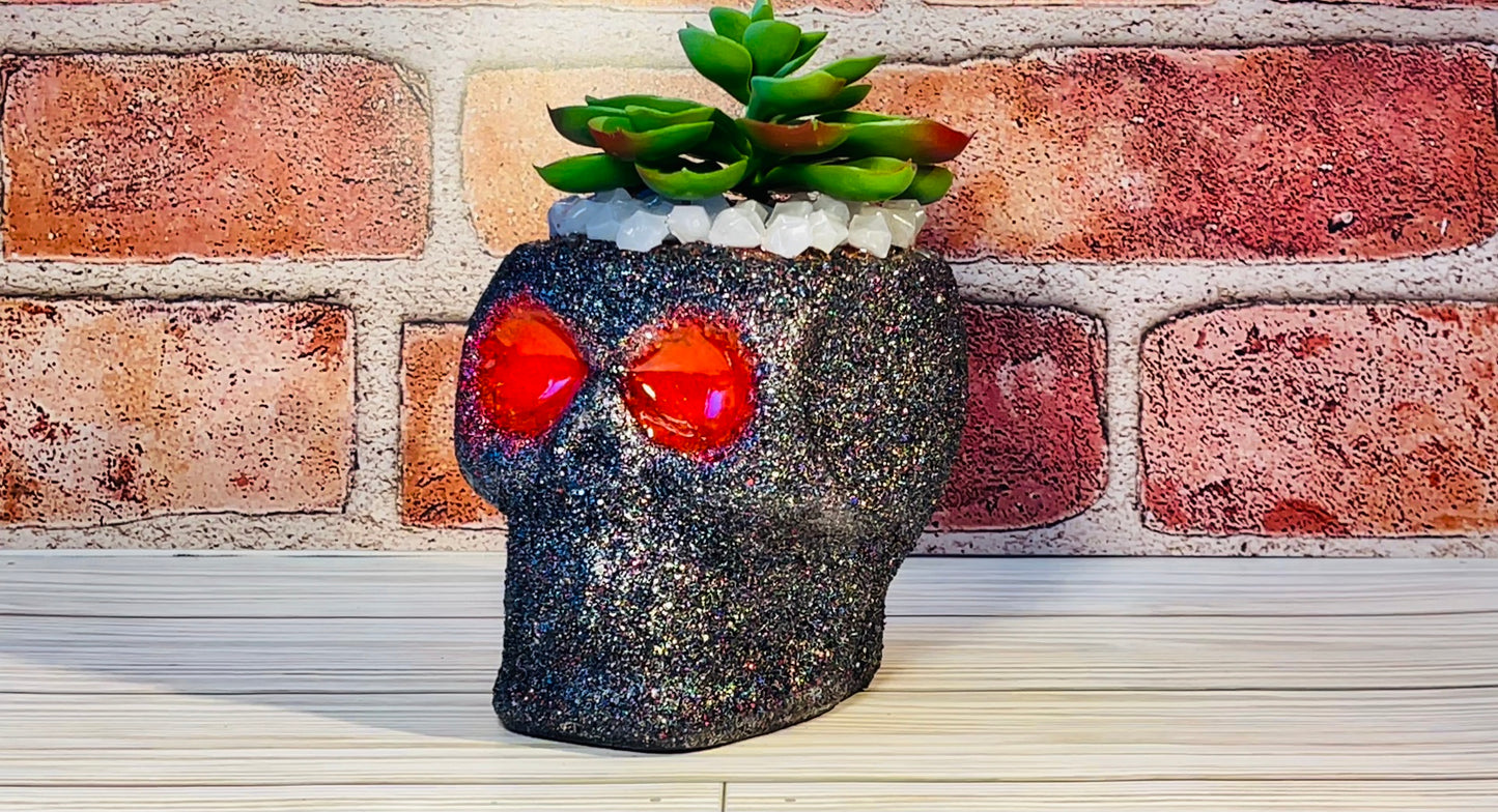 Glow in the dark Skull Artificial Succulents
