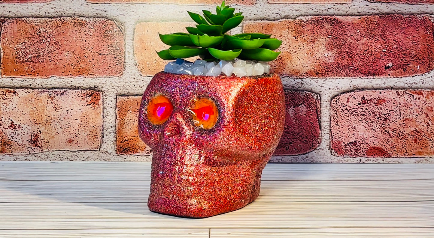 Glow in the dark Skull Artificial Succulents