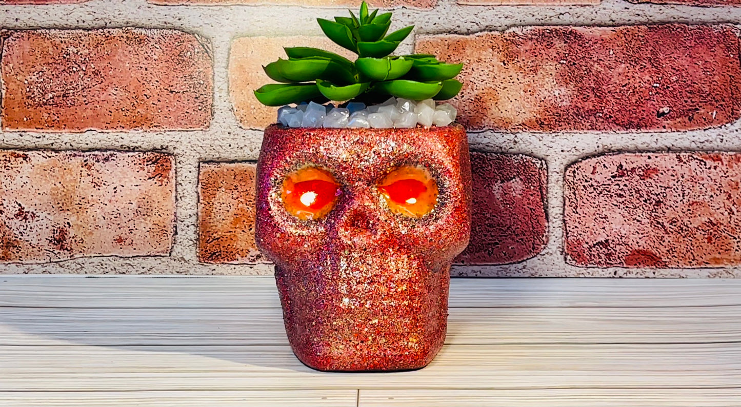 Glow in the dark Skull Artificial Succulents