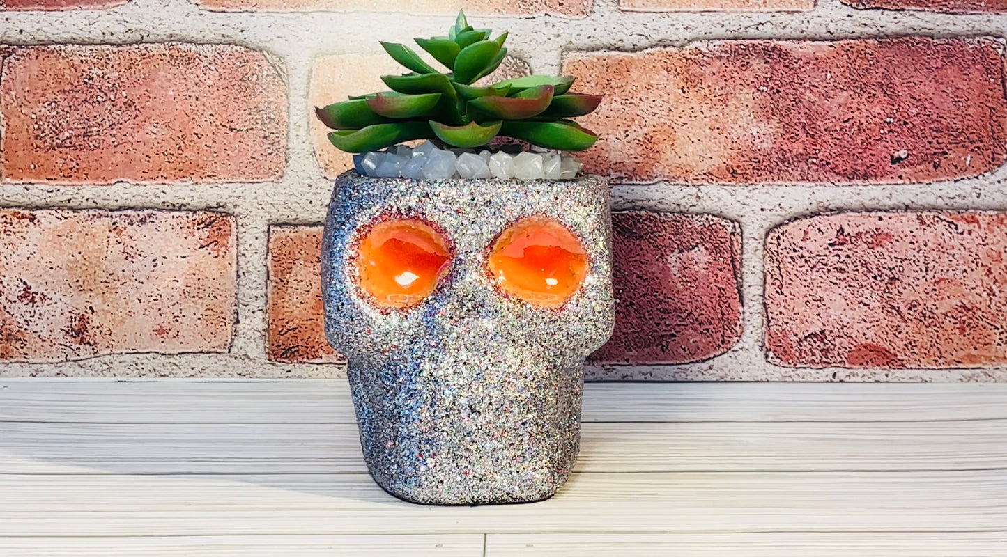 Glow in the dark Skull Artificial Succulents