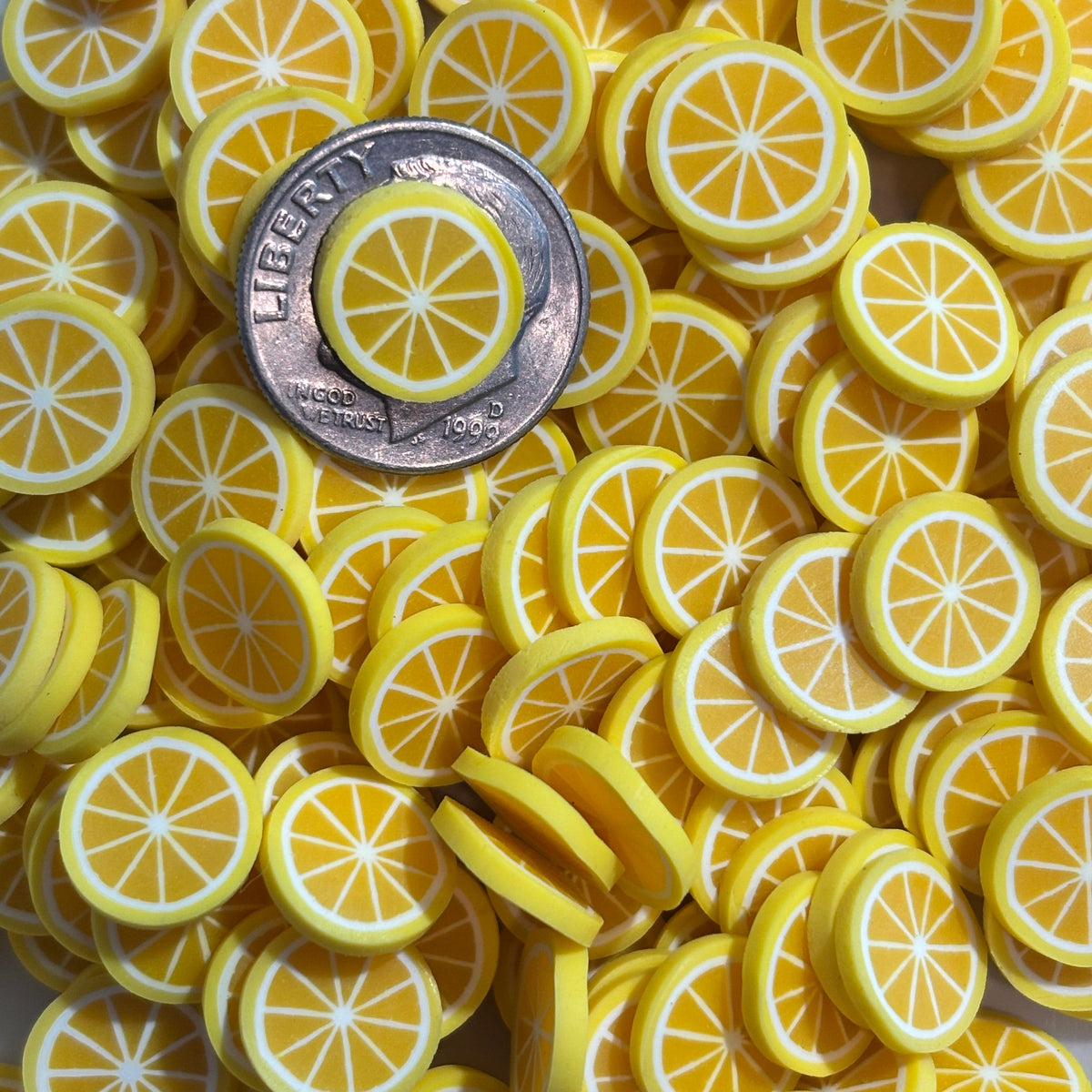 Large Lemon Polymer Clay Slices