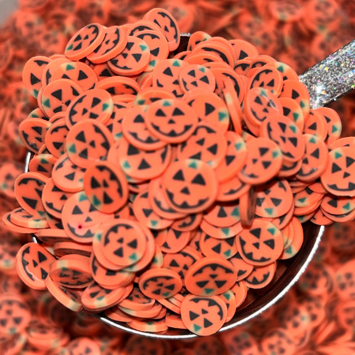 Jack-o’-lantern Polymer Clay Slices