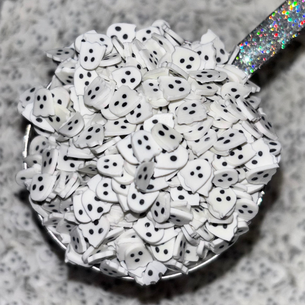 White Ghosts Polymer Clay Slices