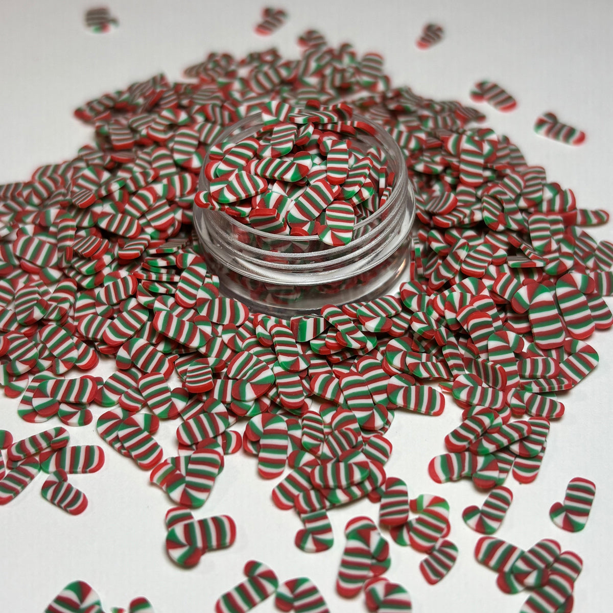 Candy Canes Polymer Clay Slices