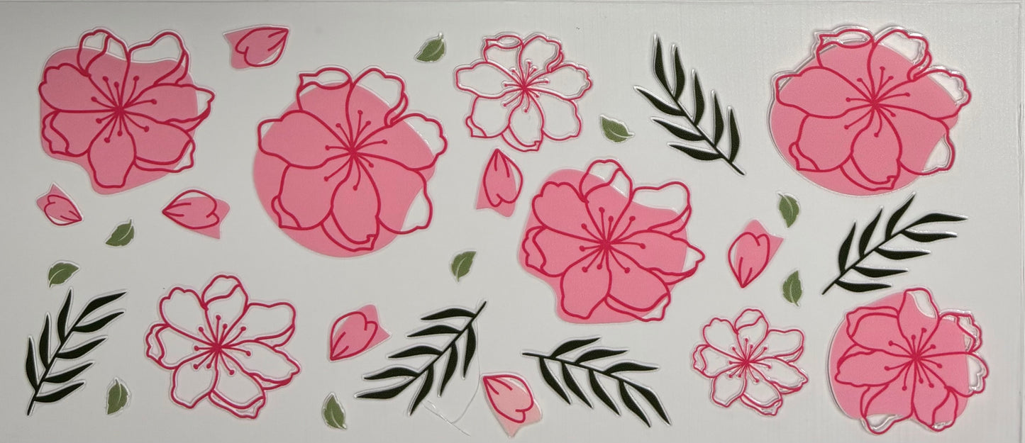#52 - Pink flowers/green leaves