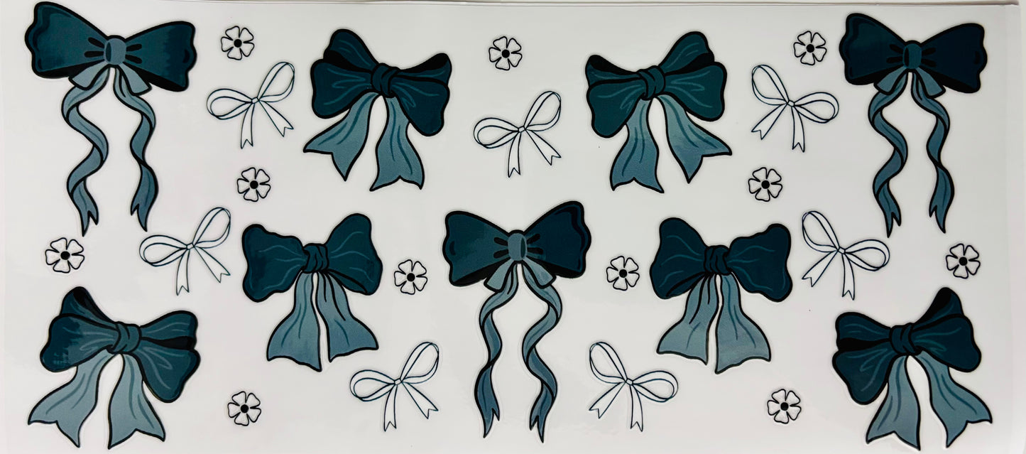 # 222 - Green bows and flowers wrap