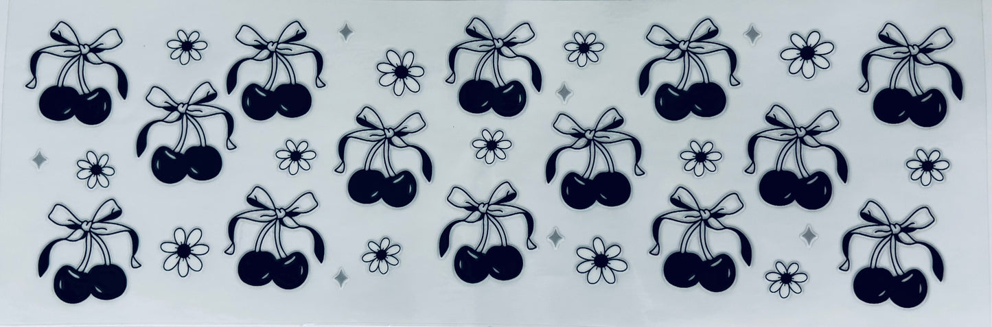 # 227 - Black cherry bows UVDTF wrap