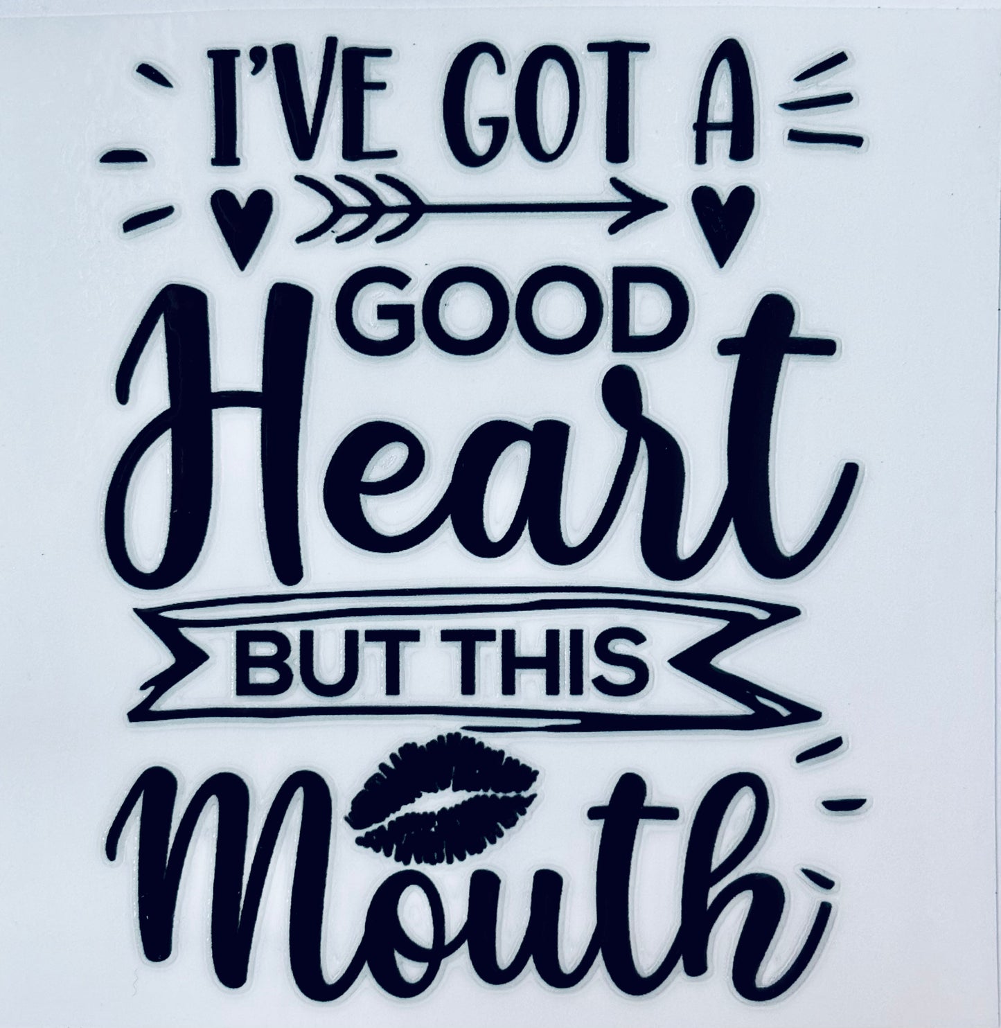 #128 - Good Heart but this mouth decal