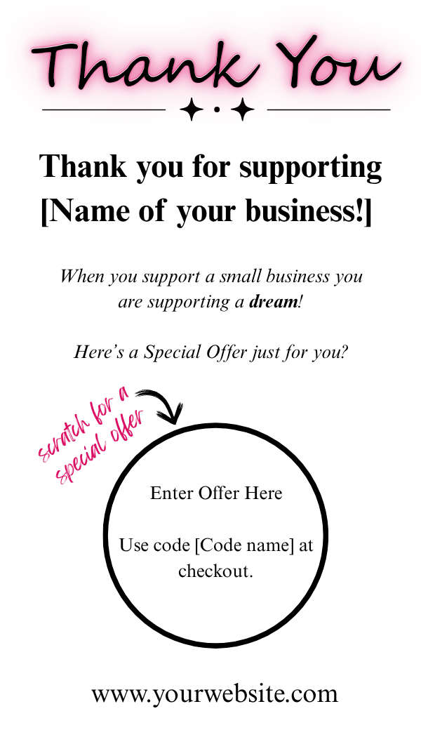 Scratcher Thank You Cards Template