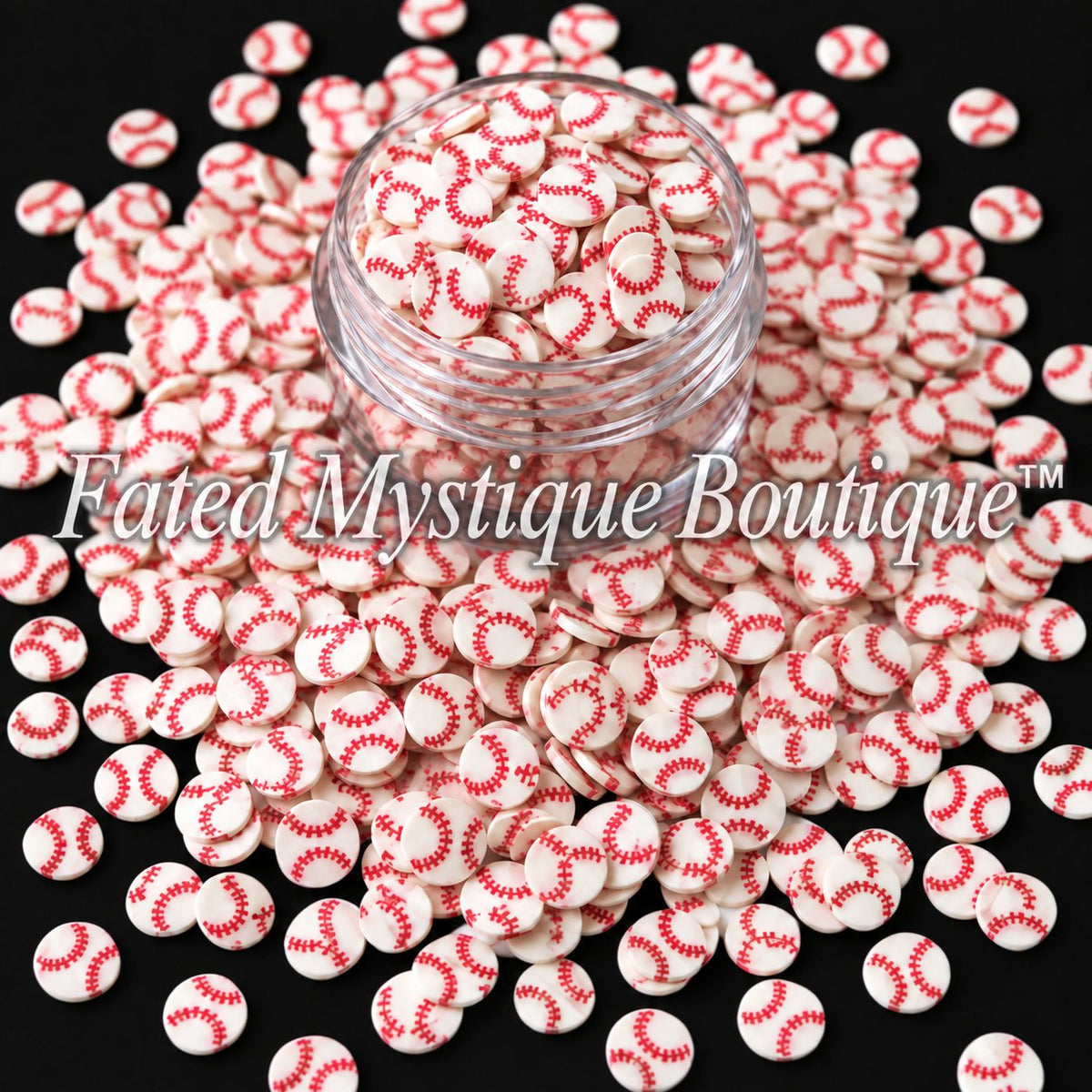 Baseball Balls Polymer Clay Slices for snow globe tumblers and DIY crafts