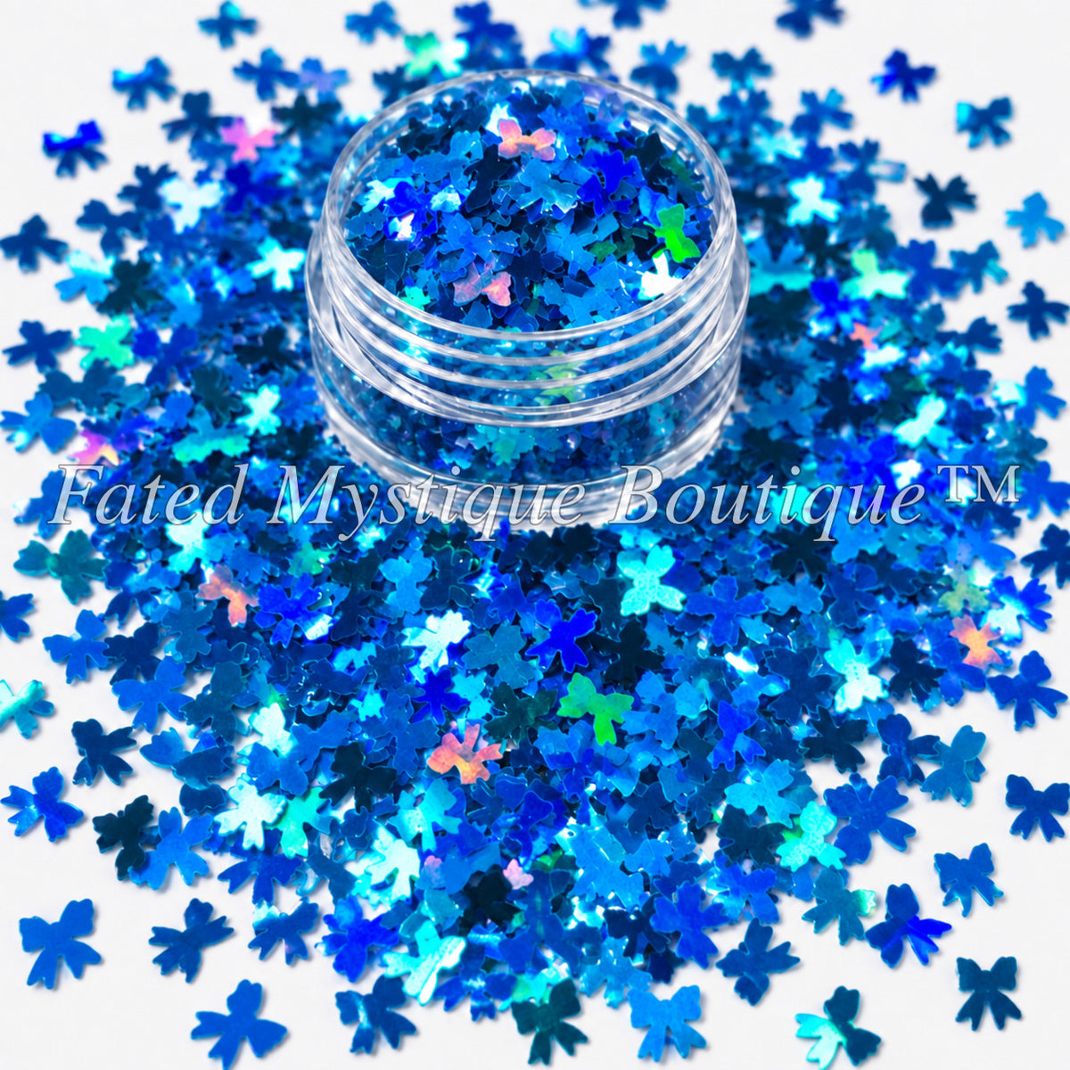 Teal Bows Shaped Glitter for snow globe tumblers, resin, and DIY crafts