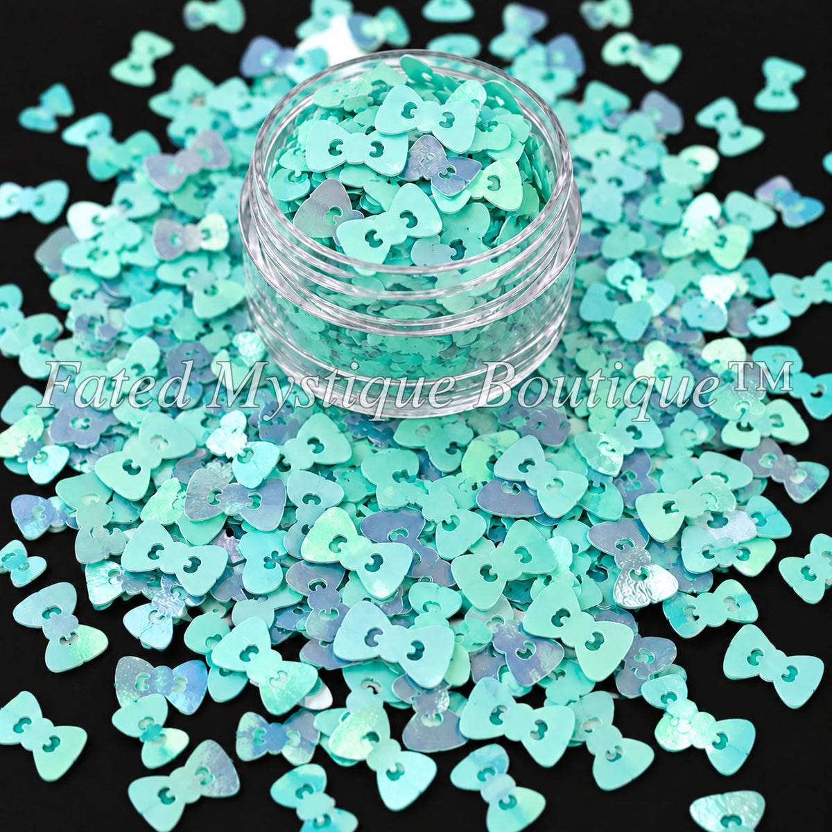 Assorted bow shaped glitter for snow globe cups tumblers resin and crafts