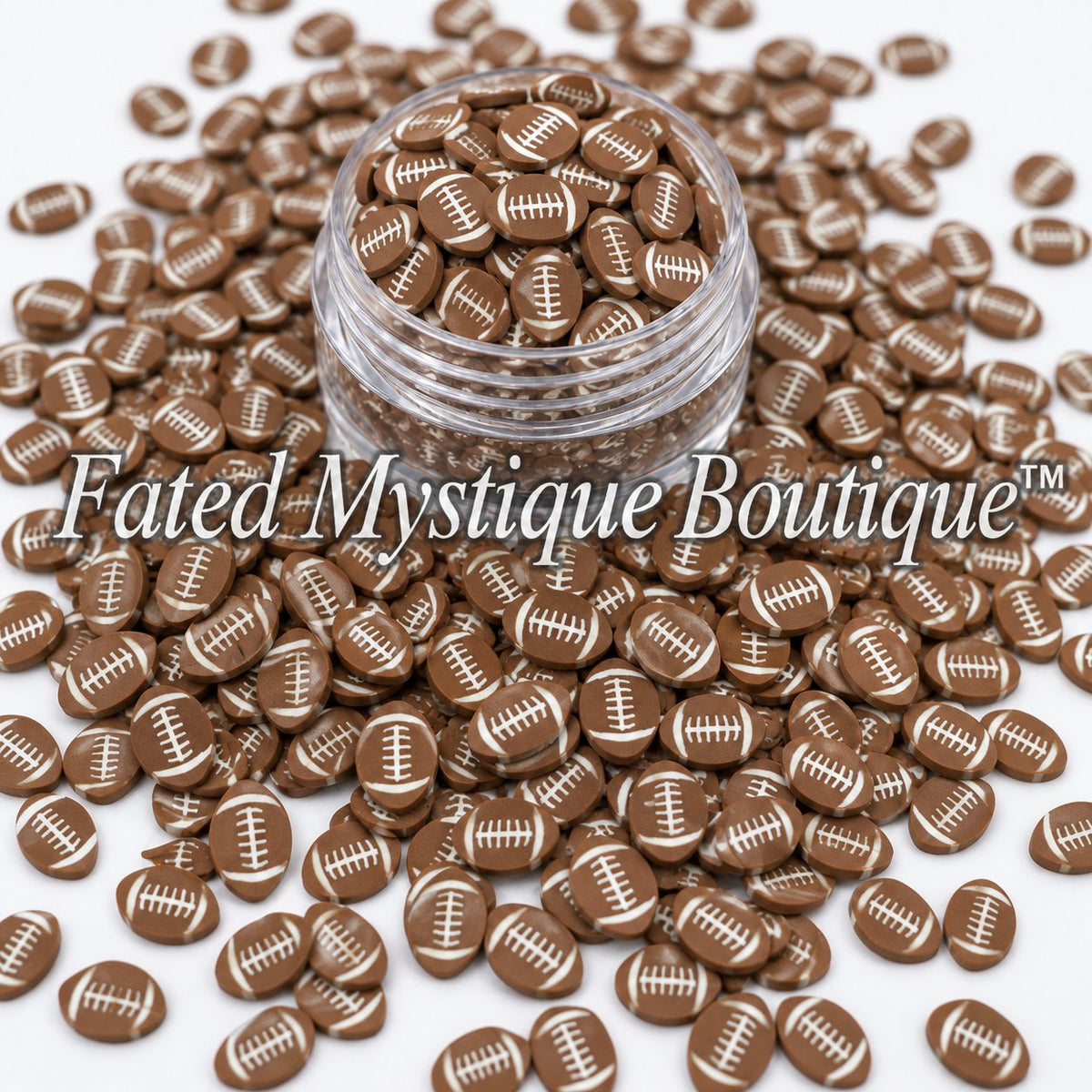 Football Polymer Clay Slices for snow globe tumblers and DIY crafts