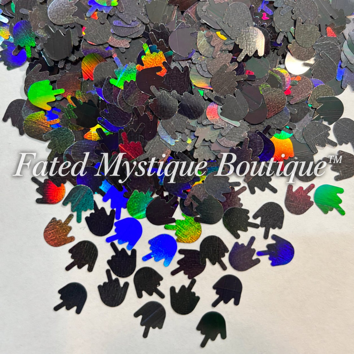 Middle finger shaped glitter mix for snow globe tumblers resin and DIY crafts