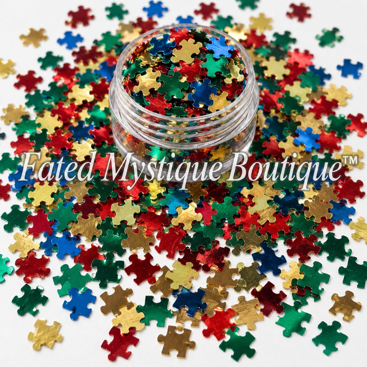 Puzzle Pieces Shaped Glitter for snow globe tumblers, resin, and DIY crafts