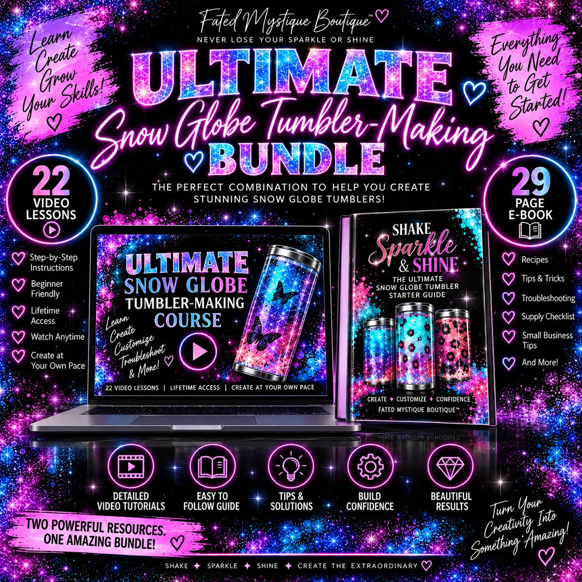 Ultimate Snow Globe Tumbler-Making Bundle with 22 video lessons and 29-page ebook