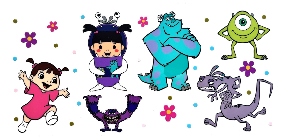Monsters Inc characters UVDTF decal wrap, #622, on a white background