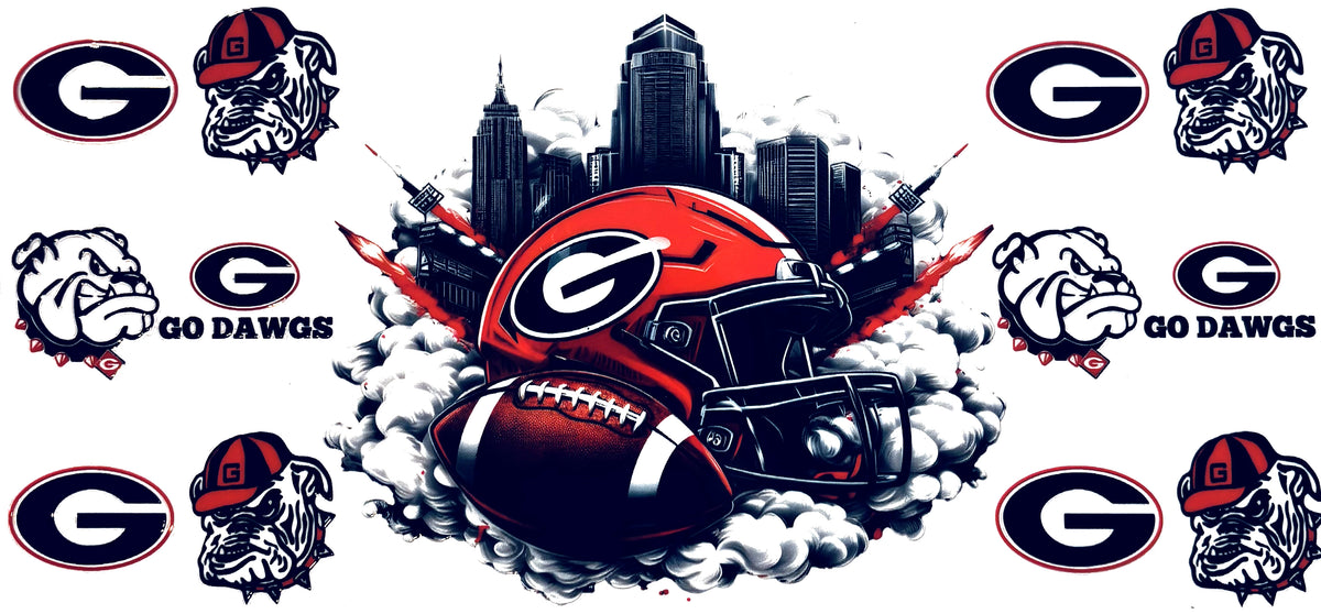 Georgia Bulldogs UVDTF decal wrap, #647, on a white background