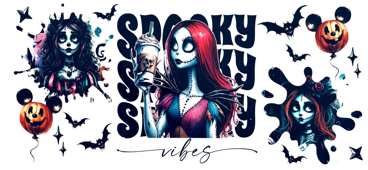 Spooky Sally vibes UVDTF decal wrap, #669, on a white background