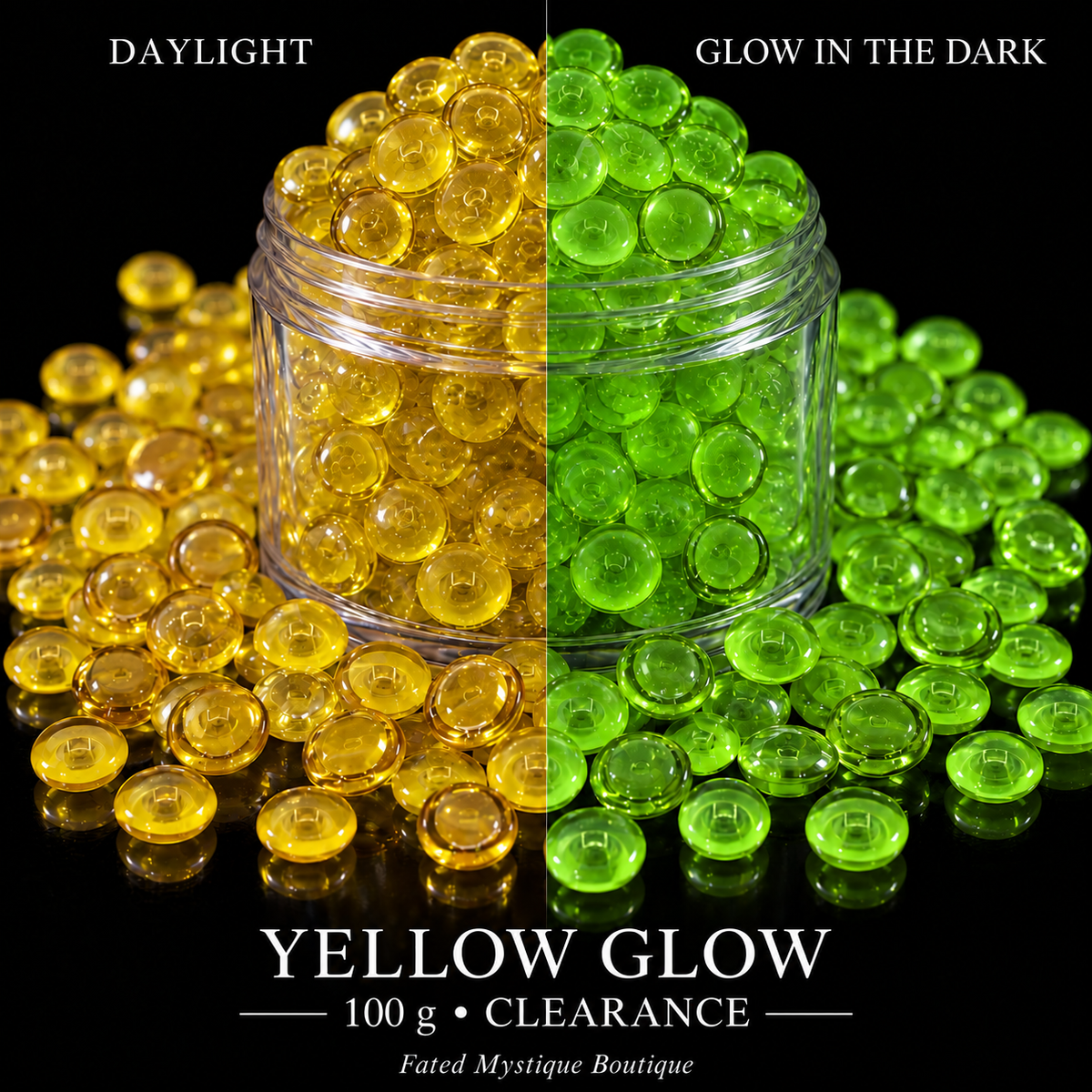 Yellow Glow Acrylic Beads — Clearance 100 g