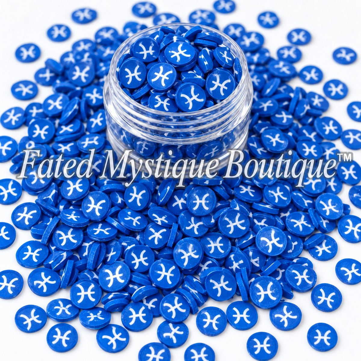 Aquarius Zodiac Polymer Clay Slices for snow globe tumblers and DIY crafts