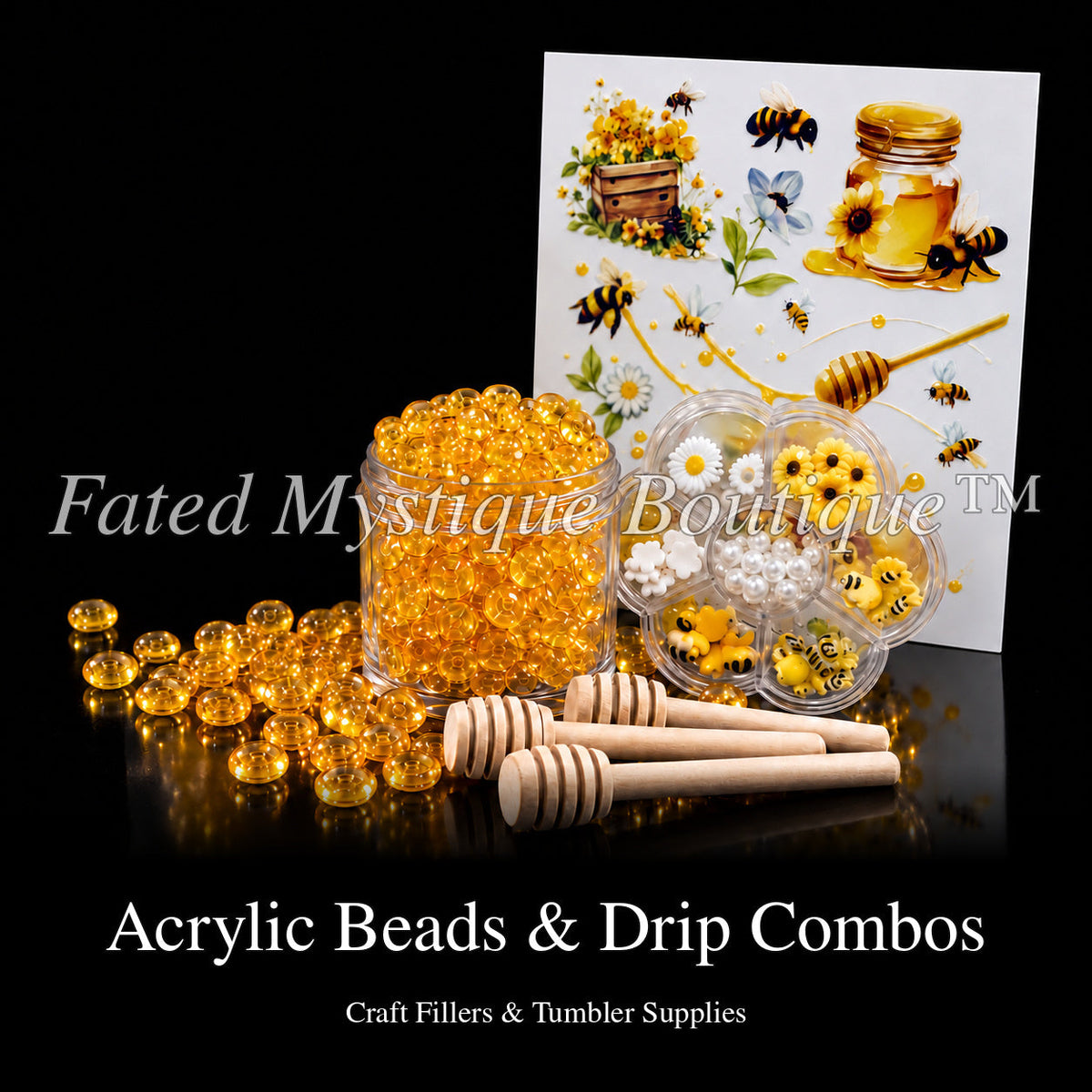 Acrylic Beads & Drip Combos collection cover with standardized title — Fated Mystique Boutique