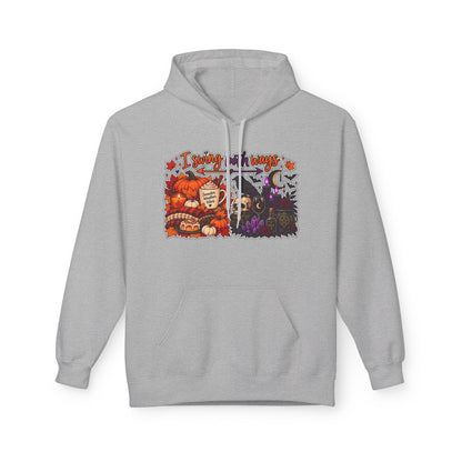 Halloween Split-Scene Hoodie — "I Swing Both Ways" Pumpkin & Haunted Night Design
