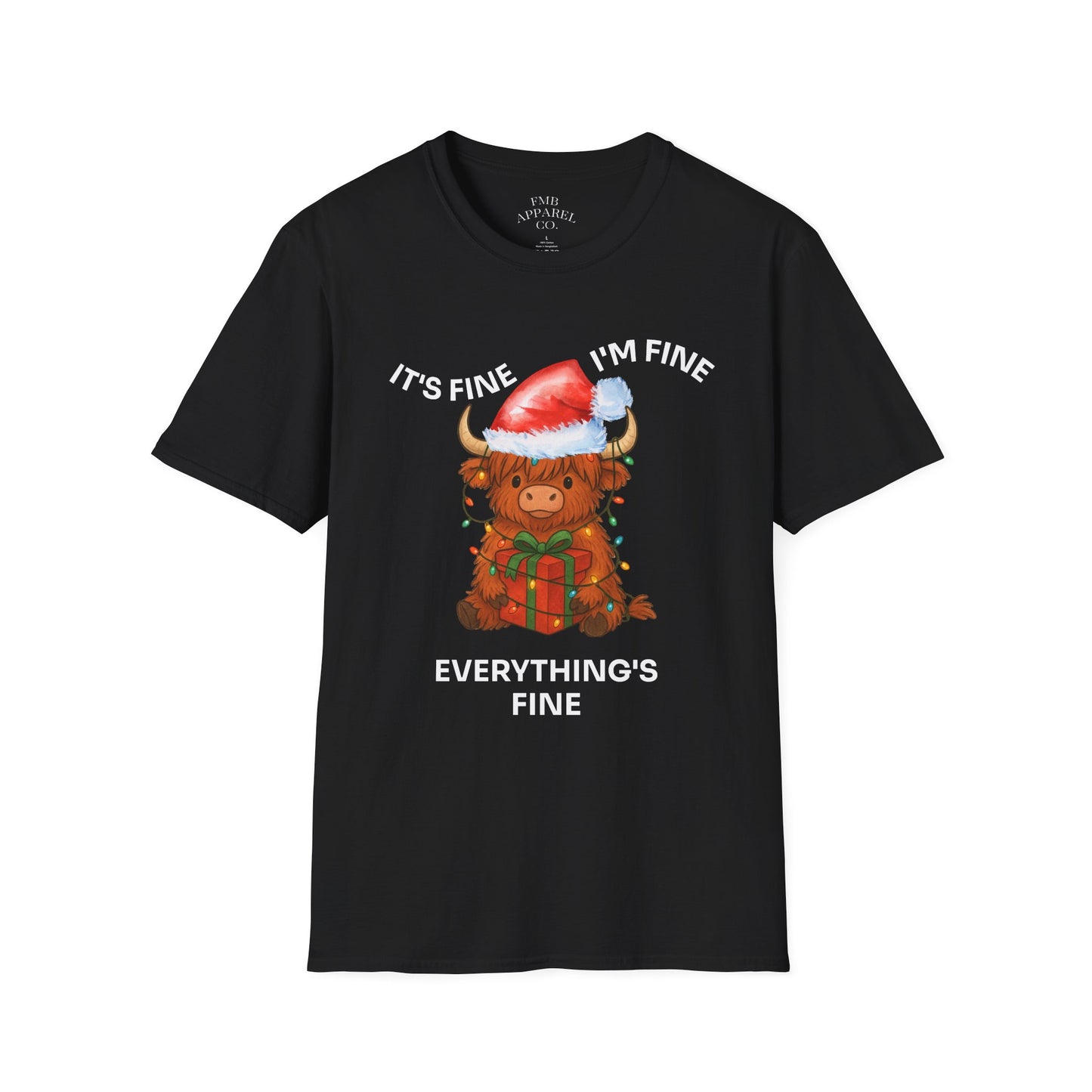 Everything’s Fine Christmas Cow T-Shirt