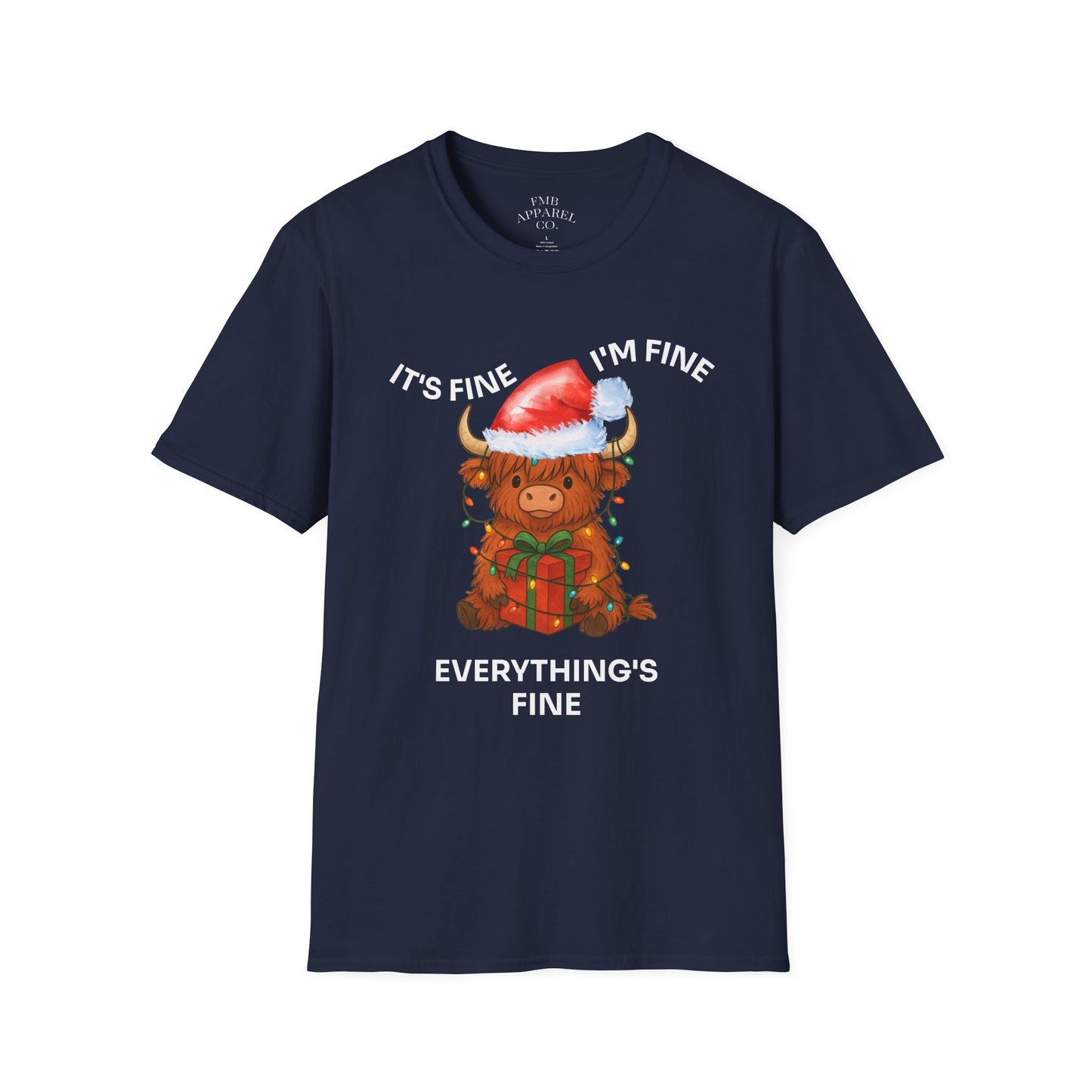 Everything’s Fine Christmas Cow T-Shirt