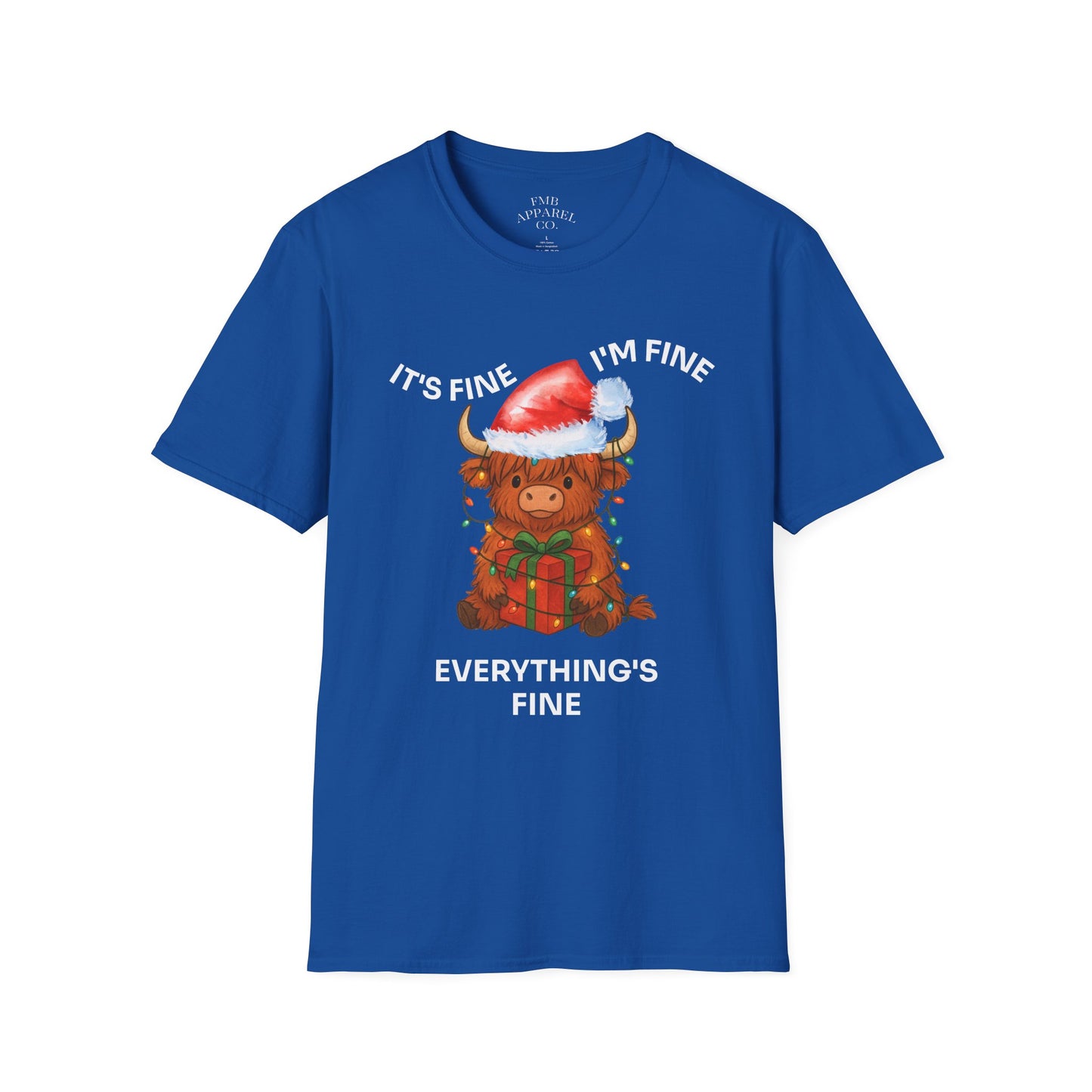 Everything’s Fine Christmas Cow T-Shirt