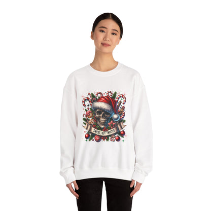 Holiday Skull Sweet But Twisted Christmas Crewneck Sweatshirt