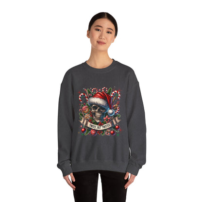 Holiday Skull Sweet But Twisted Christmas Crewneck Sweatshirt