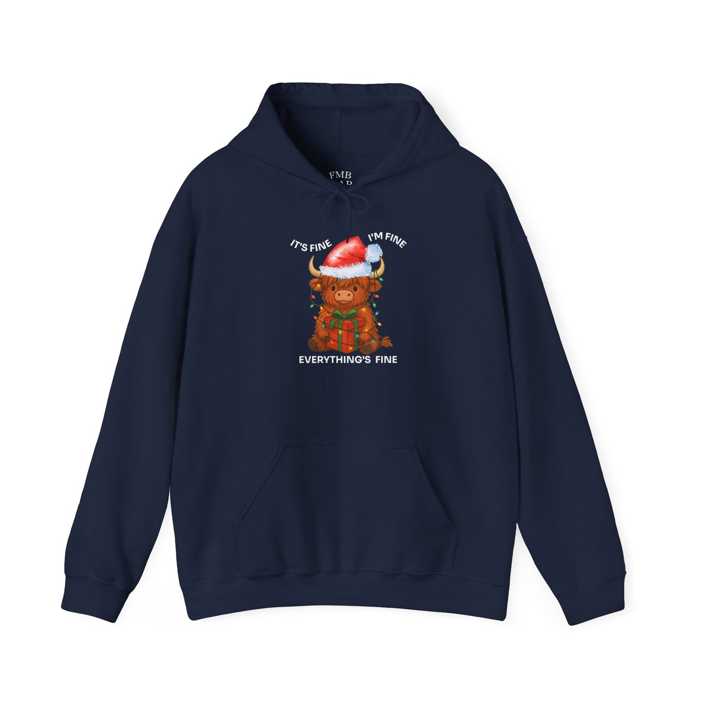 Everything’s Fine Christmas Cow Hooded Sweatshirt