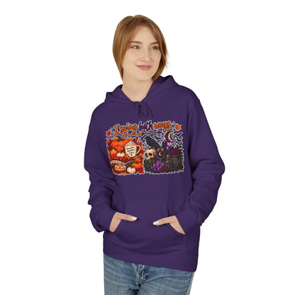 Halloween Split-Scene Hoodie — "I Swing Both Ways" Pumpkin & Haunted Night Design