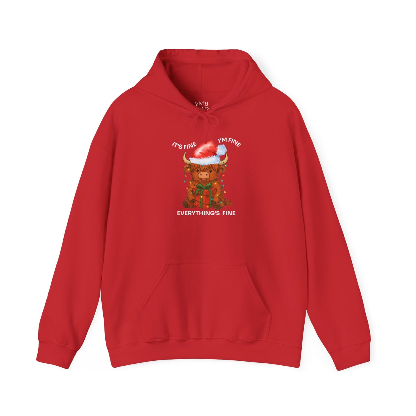 Everything’s Fine Christmas Cow Hooded Sweatshirt