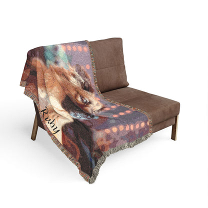Personalized Woven Blanket — Custom Photo & Name Throw