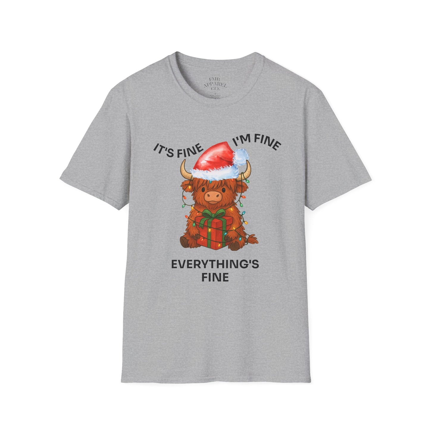 Everything’s Fine Christmas Cow T-Shirt