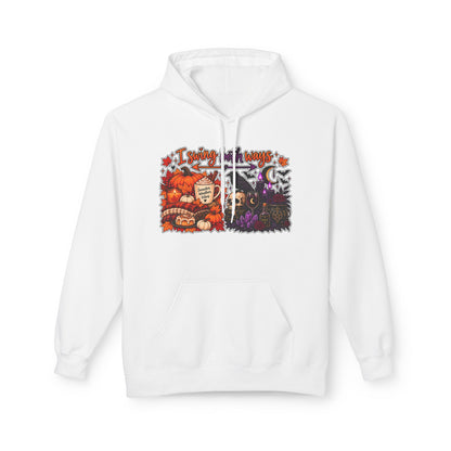 Halloween Split-Scene Hoodie — "I Swing Both Ways" Pumpkin & Haunted Night Design