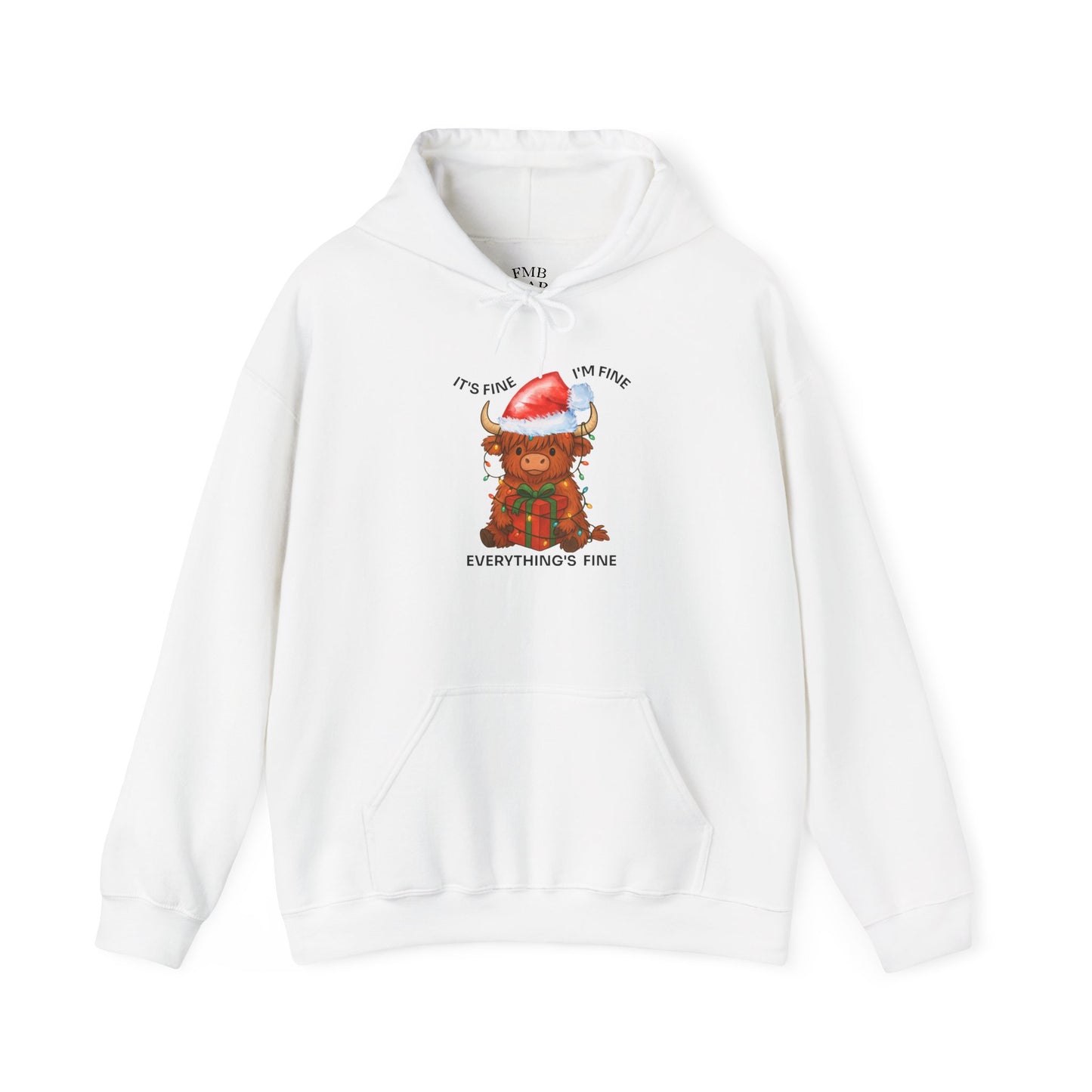 Everything’s Fine Christmas Cow Hooded Sweatshirt