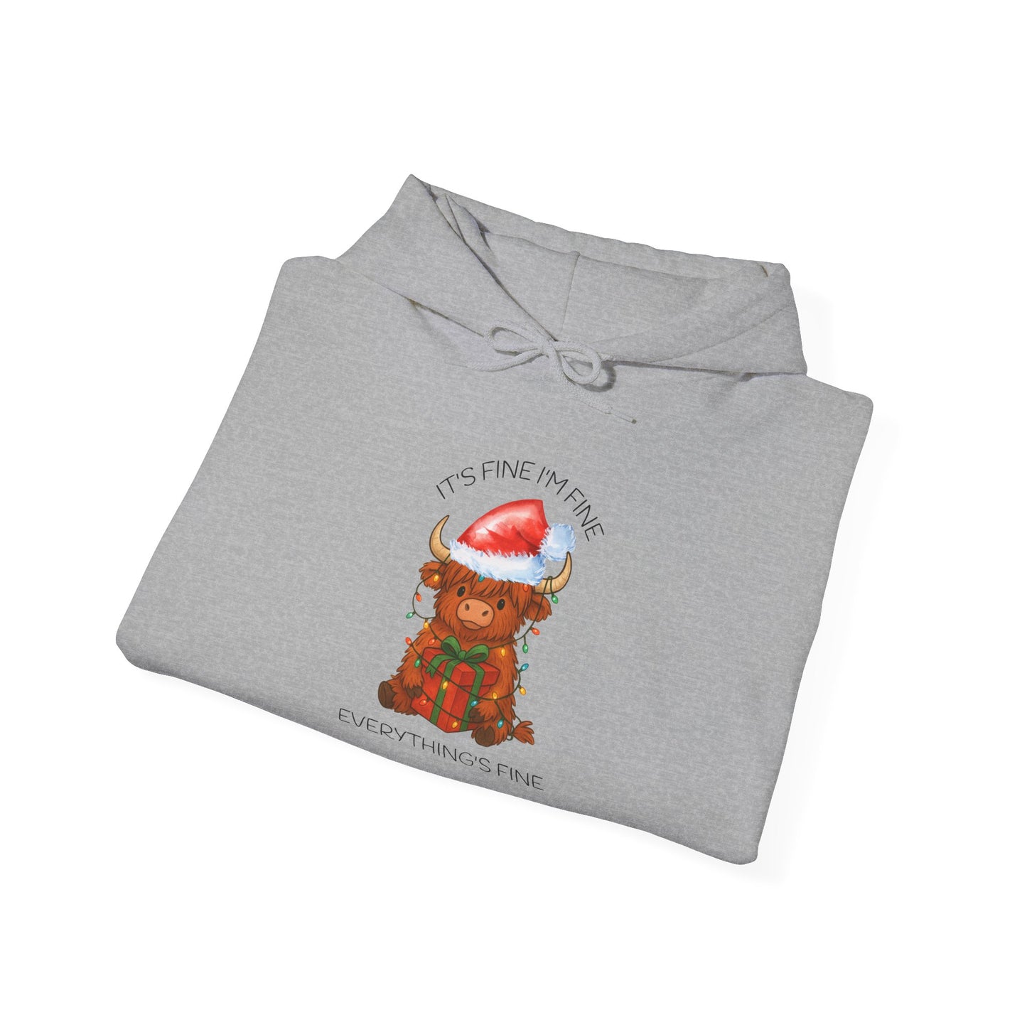 Everything’s Fine Christmas Cow Hooded Sweatshirt