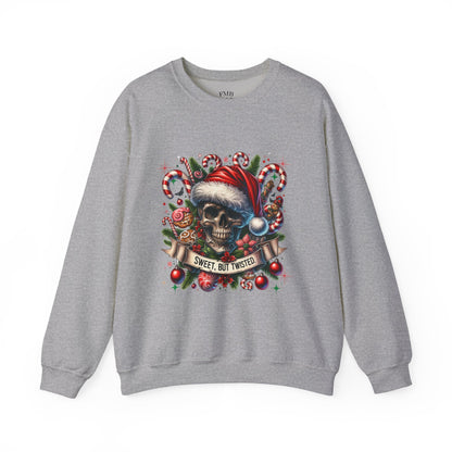 Holiday Skull Sweet But Twisted Christmas Crewneck Sweatshirt