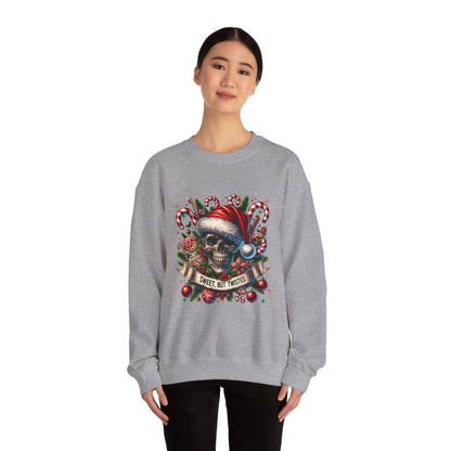 Holiday Skull Sweet But Twisted Christmas Crewneck Sweatshirt
