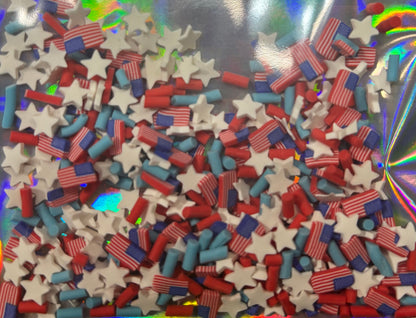 4th of july flag polymer clay slices