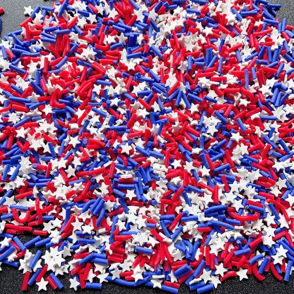 4th of july star polymer clay slices