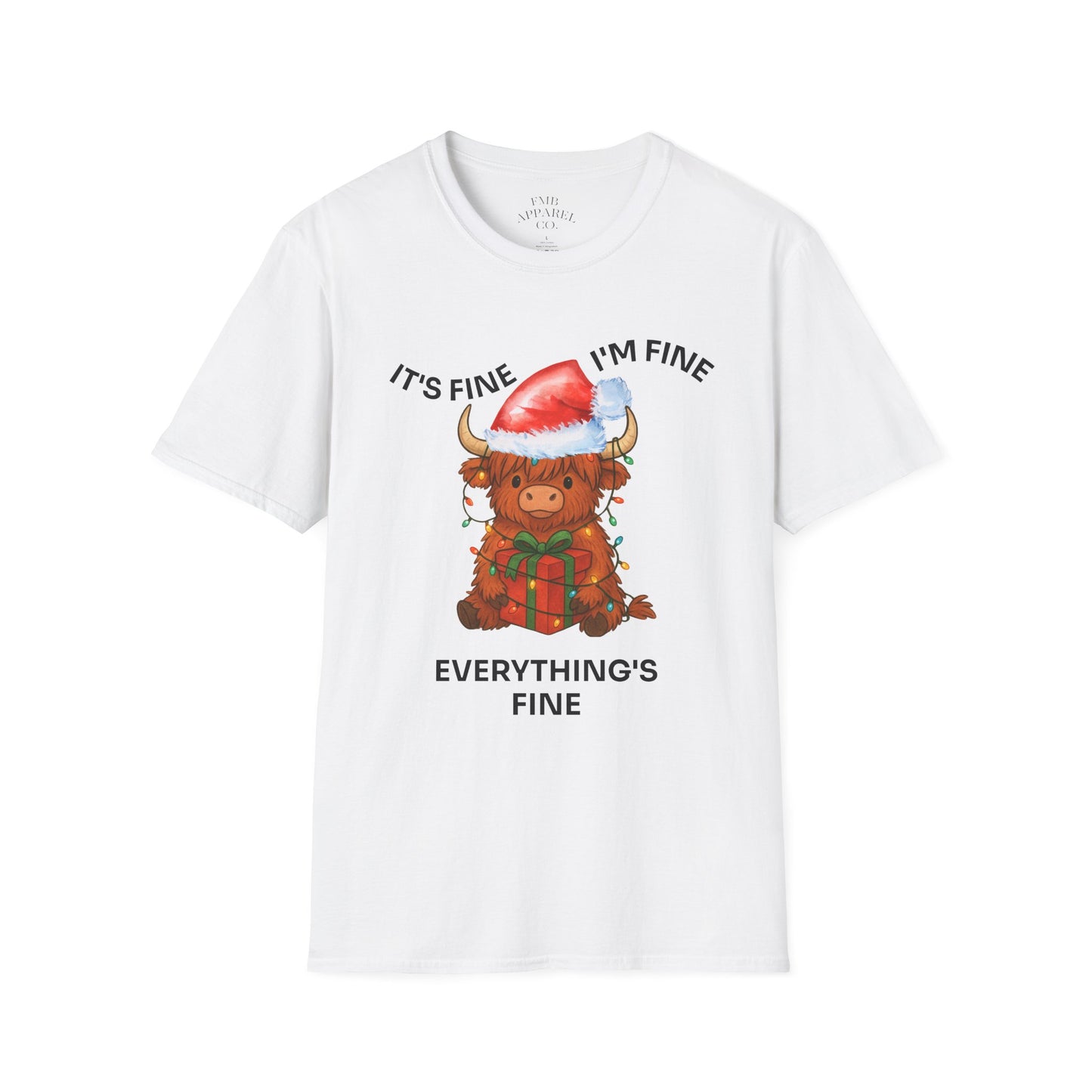 Everything’s Fine Christmas Cow T-Shirt