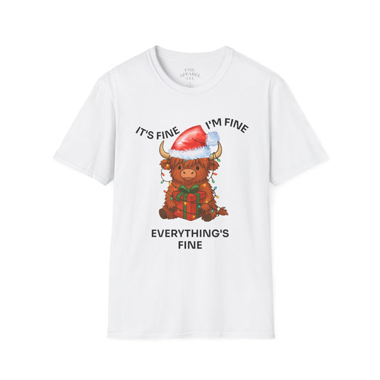 Everything’s Fine Christmas Cow T-Shirt